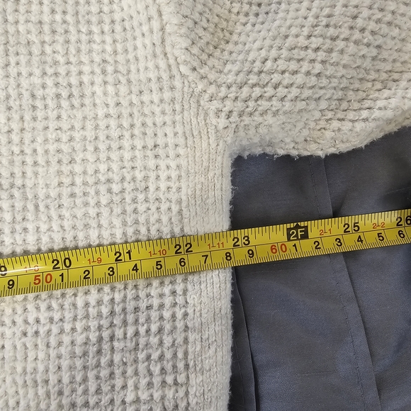 Aerie Cream Waffle Knit Sweater Collared Pullover Cotton Blend Soft Cozy Relaxed - Picture 9 of 11